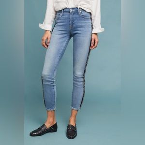 7 for All Mankind Mid Rise Ankle Skinny w/ Fringe